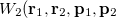 $W_2(\ensuremath{\mathbf{r}}_1,\ensuremath{\mathbf{r}}_2,\ensuremath{\mathbf{p}}_1,\ensuremath{\mathbf{p}}_2$