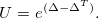\begin{equation} \label{eq4occ-RI-K3} U = e^{(\Delta -\Delta ^ T)}. \end{equation}