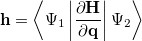 \begin{equation}  {\rm \bf h} = \left\langle \Psi _1 \left\vert \frac{\partial {\rm \bf H}}{\partial {\rm \bf q}} \right\vert \Psi _2 \right\rangle \end{equation}