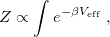\begin{equation} \label{eq:PI_ equiv_ to_ classical} Z \propto \int e^{-\beta V_{\rm eff}} \;  , \end{equation}