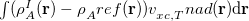 $\int ( \rho _{A}^{I}(\mathbf{r}) - \rho _{A}^\ensuremath{\mathrm{}}{ref}(\mathbf{r}))v_{xc,T}^\ensuremath{\mathrm{}}{nad}(\mathbf{r})\mathrm{d}\mathbf{r}$