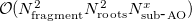 ${\cal O}(N_{\rm fragment}^2 N_{\rm roots}^2 N_{\rm sub\mbox{-}AO}^ x)$