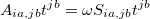\begin{equation}  \label{eq:almo-cis} A_{ia,jb}t^{jb} = \omega S_{ia,jb}t^{jb} \end{equation}