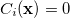 $C_ i(\ensuremath{\mathbf{x}}) = 0$