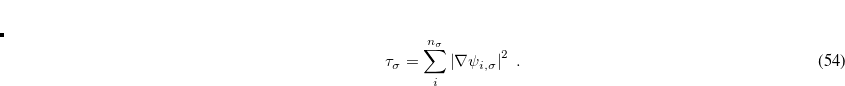 \begin{equation}  \label{eq:GHGGA} E_{xc}^{\textrm{B3LYP}}=c_{x}E_{x}^{\textrm{HF}}+\left(1-c_{x}-a_{x}\right)E_{x}^{\textrm{Slater}} +a_{x}E_{x}^{\textrm{B88}}+\left(1-a_{c}\right)E_{c}^{\textrm{VWN1RPA}}+a_{c}E_{c}^{\textrm{LYP}} \end{equation}