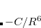 \begin{equation} \label{eqn:C6} E^{\text {D2}}_{\text {disp}} = -s_6 \sum ^{\text {atoms}}_ A \sum ^{\text {atoms}}_{B<A} \left(\frac{C_{6,AB}}{R_{AB}^{6}}\right) f^{\text {D2}}_{\text {damp}}(R_{AB}) \;  . \end{equation}