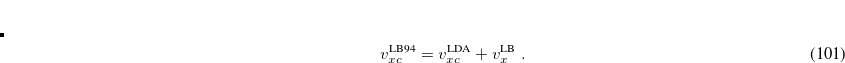 \begin{equation}  E_ x^{\text {LB}} = -\int v_ x^{\text {LB}}([\rho ],\textbf{r})[3\rho (\textbf{r})+\textbf{r}\nabla \rho (\textbf{r})]d\textbf{r} \end{equation}