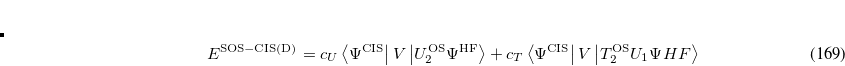 \begin{equation}  E^{\ensuremath{\mathrm{SOS-MP2}}} = c_ T \left\langle {\Psi ^{\ensuremath{\mathrm{HF}}}} \right|V\left| {T_2^{\ensuremath{\mathrm{OS}}} \Psi ^{\ensuremath{\mathrm{HF}}}} \right\rangle \end{equation}