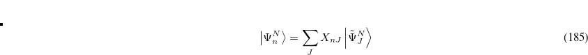 \begin{equation}  T_ n = \left<\Psi _ n^ N\right| \hat{\mu } \left|\Psi _0^ N\right> = \sum _ J X_{nJ}^\dagger \left<\tilde{\Psi }_ J^ N\right| \hat{\mu } \left|\Psi _0^ N\right>, \end{equation}